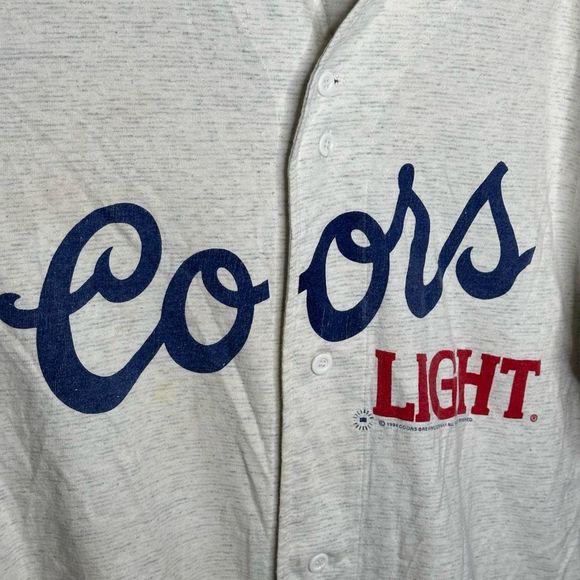 VTG 1994 Coors Light Beer Bugsy's bar Baseball Jersey Shirt Size XL - Picture 3 of 8